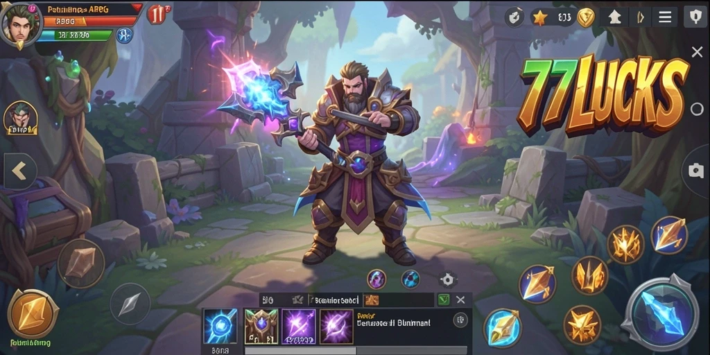 Tampilan gameplay seru dan aksi mendebarkan dalam 77LUCKS.