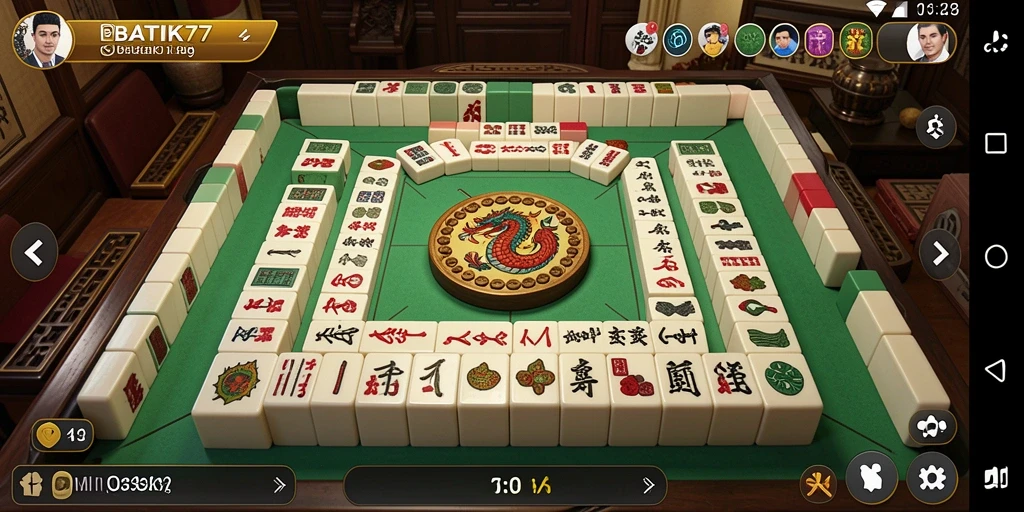 Tampilan gameplay Mahjong yang menarik di BATIK77.