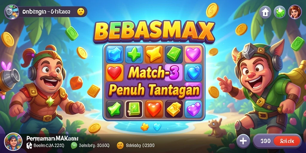 Tangkapan layar BEBASMAX menampilkan gameplay seru dengan variasi blok warna.