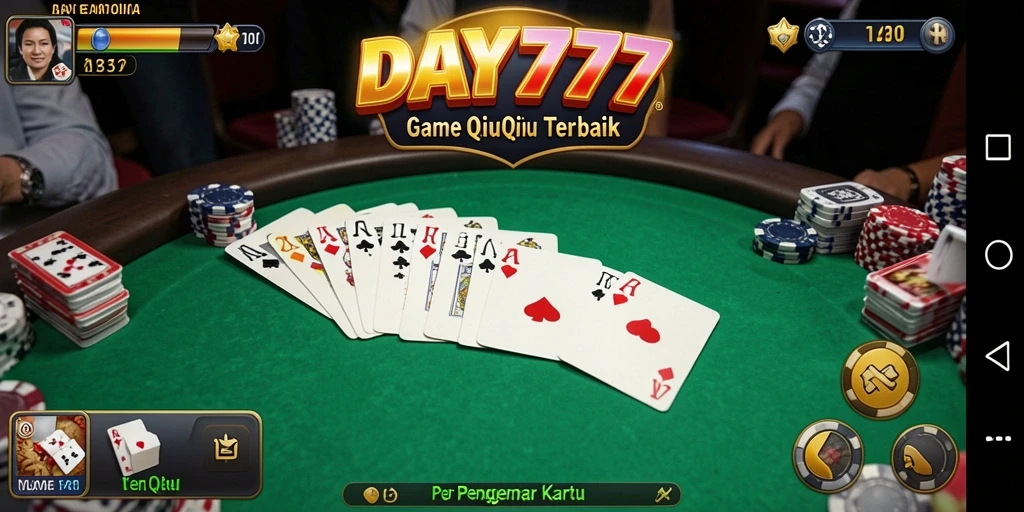 Tampilan gameplay seru di DAY777 dengan kartu QiuQiu.