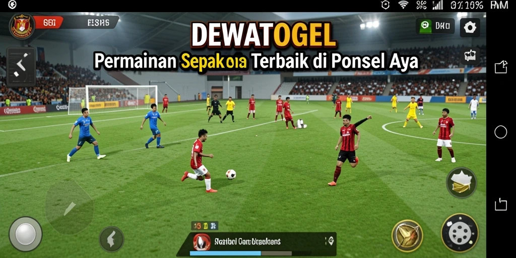 Tampilan gameplay DEWATOGEL yang mendebarkan saat pertandingan sepak bola.