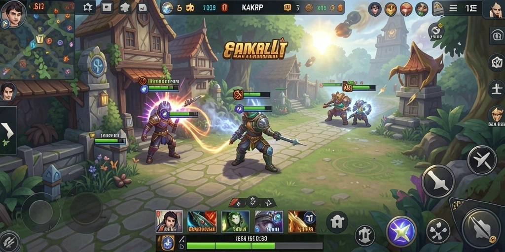 Tampilan gameplay KAKRP yang menarik dengan elemen strategi.