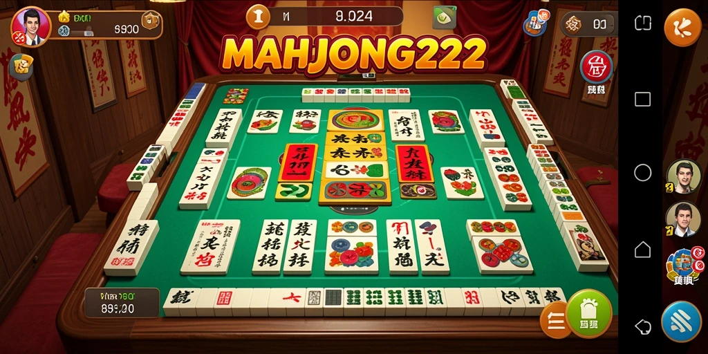 Tampilan gameplay seru dalam MAHJONG222 yang penuh warna.