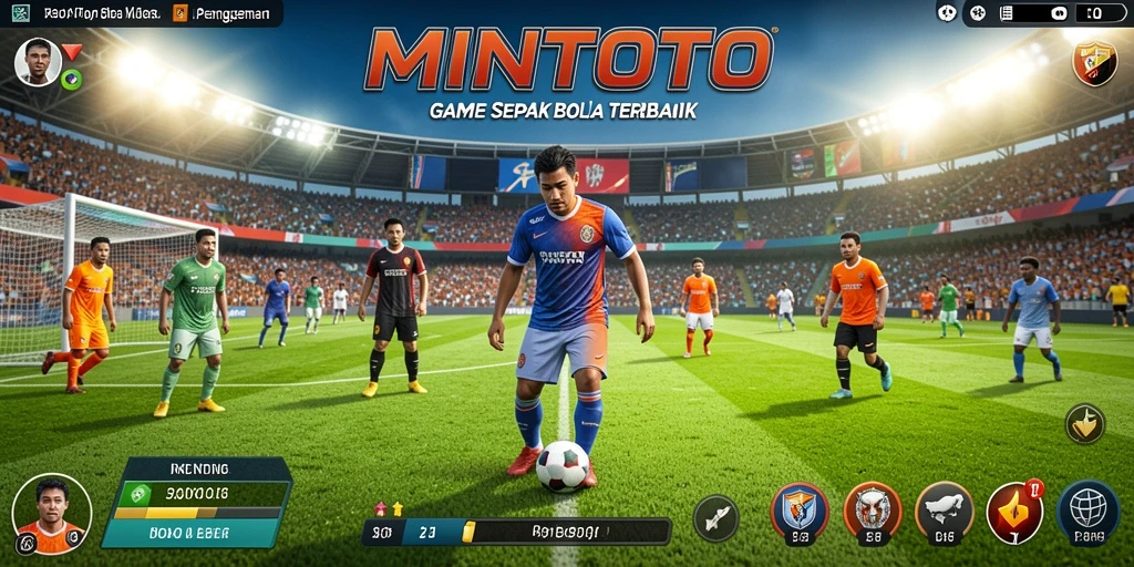 Tampilan gameplay MINTOTO dengan aksi sepak bola yang intens dan grafik yang menakjubkan.