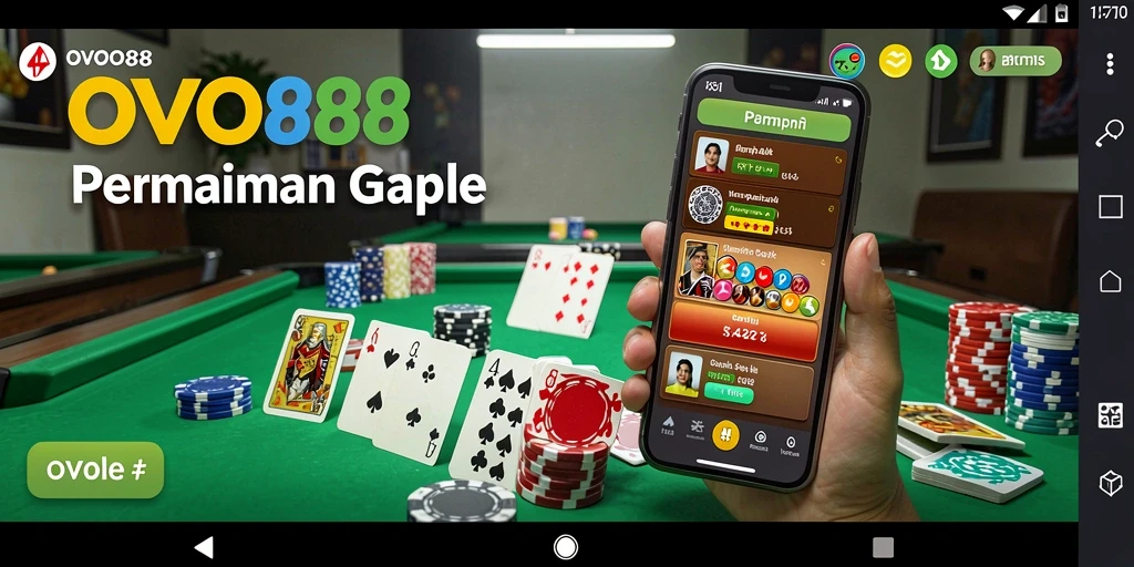 Screenshot gameplay OVO88 yang menampilkan suasana seru permainan Gaple.