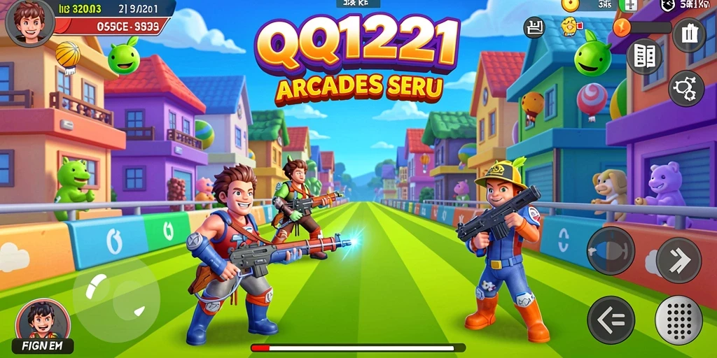 Screenshot permainan QQ1221 menampilkan aksi mendebarkan dalam gameplay Arcade.