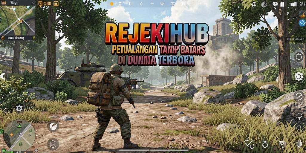 Tampilan menakjubkan dari dunia terbuka REJEKIHUB saat menjelajah.