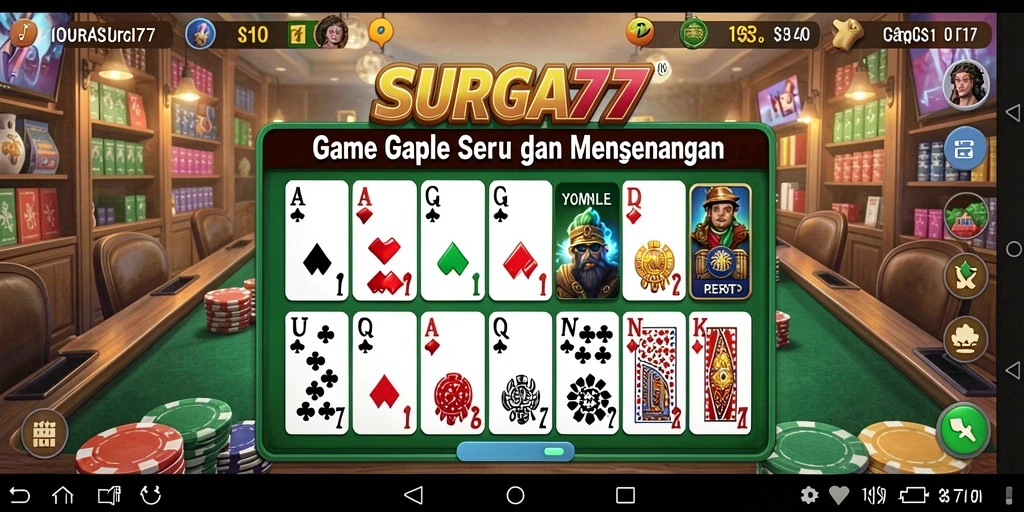 Tampilan gameplay Gaple yang seru di SURGA77.