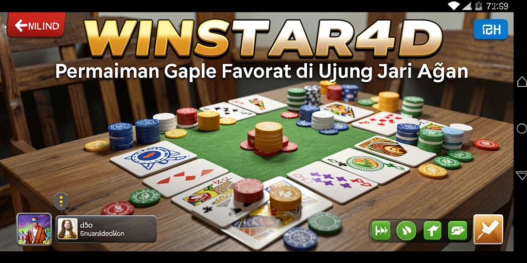 Tampilan gameplay Gaple yang asyik dan interaktif di WINSTAR4D.